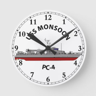 Horloge Ronde USS Monsoon PC-4 Patrouilleur côtier