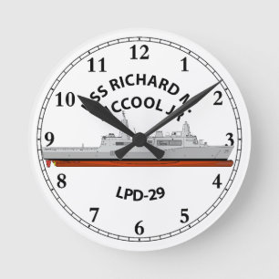 HORLOGE RONDE USS RICHARD M MCCOOL JR, LPD-29, SAN ANTONIO,