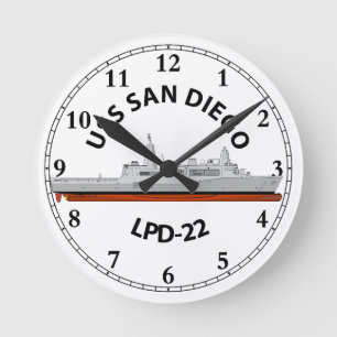 HORLOGE RONDE USS SAN DIEGO, LPD-22, CLASSE SAN ANTONIO