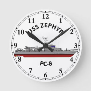Horloge Ronde USS Zephyr PC-8 Patrouille côtière
