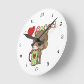 Horloge Ronde Vacances d'amour de cacao d'ours (Angle)