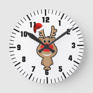 Horloge Ronde Vacances de Noël drôle père Noël