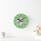Horloge Ronde Vache heureuse avec biberon dessin animé (Maison)
