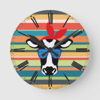 Vache hipster sur les rayures