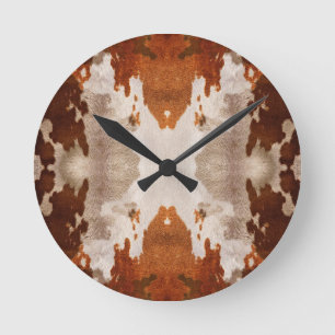 Horloge Ronde Vache Kaleidoscope Cachée Motif