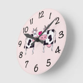 Horloge Ronde Vaches dans l'amour (Angle)