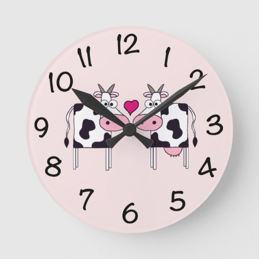 Horloge Ronde Vaches dans l'amour (Recto)