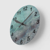 Horloge Ronde Vague abstraite du lac Michigan sur la plage (Angle)