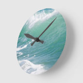 Horloge Ronde Vague de plage (Angle)