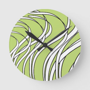 Horloge Ronde Vague sous-marine vert citron