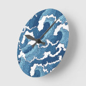 Horloge Ronde Vagues Abstraites (Angle)