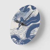 Horloge Ronde Vagues du dragon (Angle)
