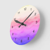 Horloge Ronde Vagues roses (Angle)