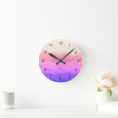 Horloge Ronde Vagues roses (Maison)