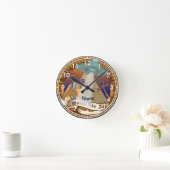 Horloge Ronde Vaisseau Spatial Alien Pyramides (Maison)