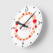 Horloge Ronde Valentine's Day Circle Design-25695 (Angle)