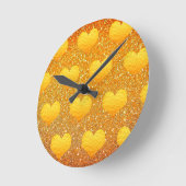 Horloge Ronde Valentine's Day Gold Heart (Angle)