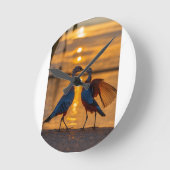 Horloge Ronde Valse plumée (Angle)