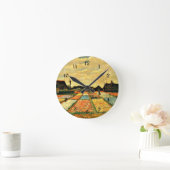 Horloge Ronde Van Gogh - Lits à fleurs en Hollande (Maison)