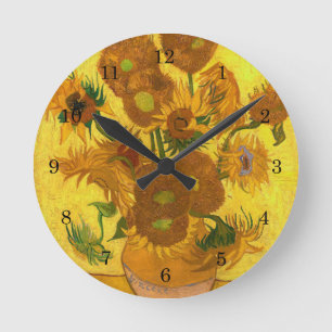 Horloge Ronde Van Gogh Quinze Tournesols Dans Un Vase Art
