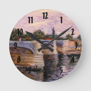 Horloge Ronde Van Gogh Seine avec Pont del Grande Jette