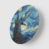 Horloge Ronde Van Gogh Starry Classic Nuit Impressionnisme Art (Angle)