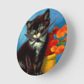 Horloge Ronde Van Gogh Tuxedo Cat (Angle)