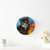 Horloge Ronde Van Gogh Tuxedo Cat (Maison)