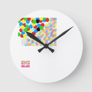 Horloge Ronde Variété d'art mural couleur