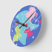 Horloge Ronde Vecteur vectoriel tendance motif d'une fleur d'été (Angle)