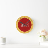 Horloge Ronde Vegan in a Red Circle (Maison)