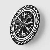 Horloge Ronde Végétal Viking Compas Nautique (Angle)