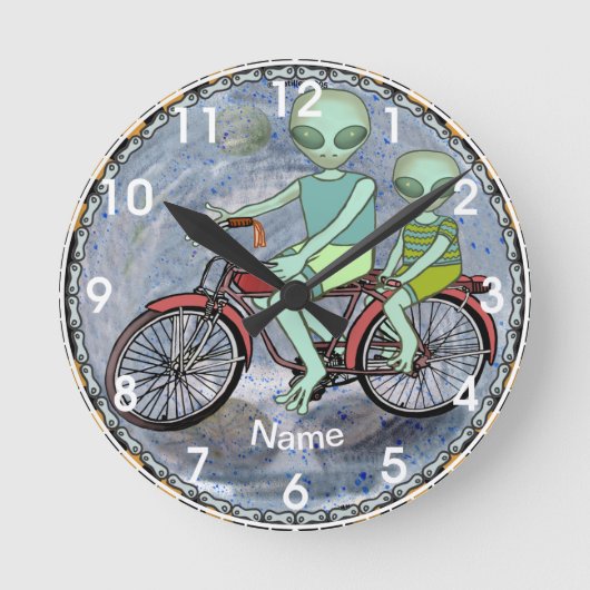 Horloge Ronde Vélo Alien (Recto)