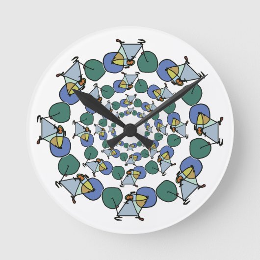 Horloge Ronde vélo couleur en cercles (Recto)