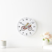 Horloge Ronde Vélo d'équitation de chien avec écureuil mignonne (Maison)