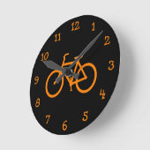 Horloge Ronde Vélo Orange (Angle)