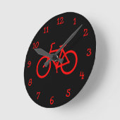 Horloge Ronde Vélo rouge (Angle)