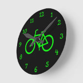 Horloge Ronde Vélo Vert Citron (Angle)