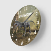 Horloge Ronde Velociraptor Dinosaur Jurassic Raptor Name (Angle)