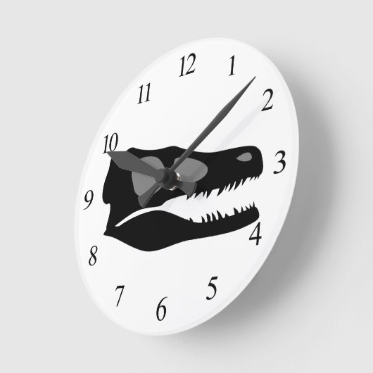 Horloge Ronde Velociraptor Skull (Angle)