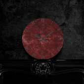 Horloge Ronde Velvety Henna Damask | Grunge rouge