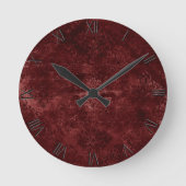 Horloge Ronde Velvety Henna Damask | Grunge rouge (Recto)