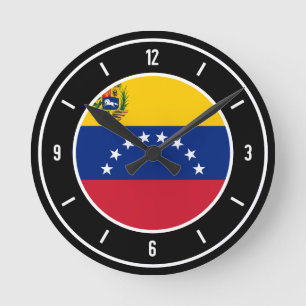 Horloge Ronde Venezuela Drapeau élégant