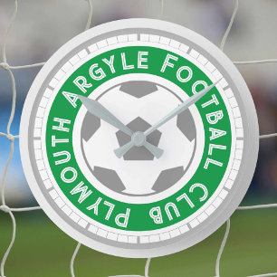 Horloge Ronde Ventilateur de football ou supporteur de football.