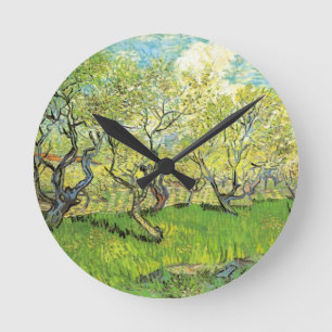 Horloge Ronde Verger en fleurs par Vincent van Gogh