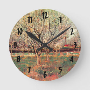 Horloge Ronde Verger en fleurs, Pruniers de Vincent van Gogh