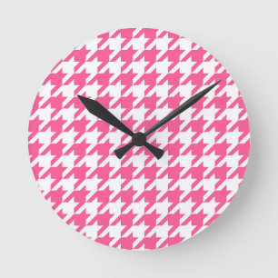 Horloge Ronde Vérification de la position de base rose et blanc