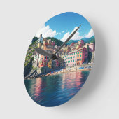 Horloge Ronde Vernazza, Cinqua Terra Magnet (Angle)