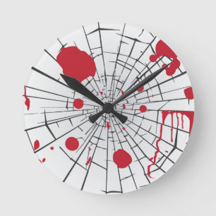 Horloge Ronde verre brisé d'halloween