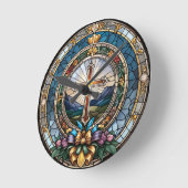 Horloge Ronde Verre de la Croix-chrétienne (Angle)